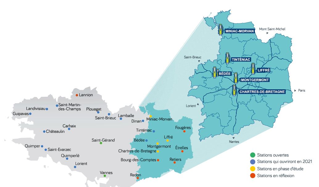 carte stations GNV bretagne
